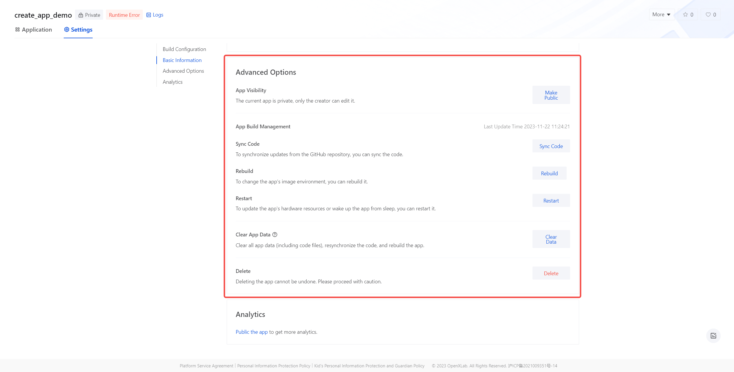 App Settings | Docs-OpenXLab